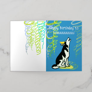 Joyeux anniversaire Husky Plié Foil Carte de vacan