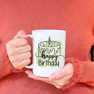 Joyeux anniversaire Imprimer Mug blanc moderne