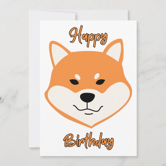 Joyeux Anniversaire Invitation Originale Shiba Inu (Devant)