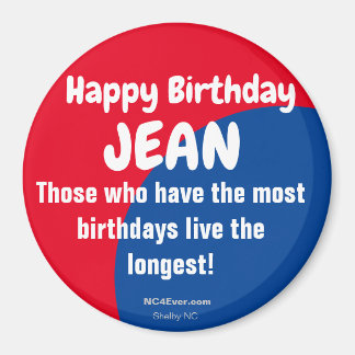 Joyeux Anniversaire JEAN Refrigerator Magnet