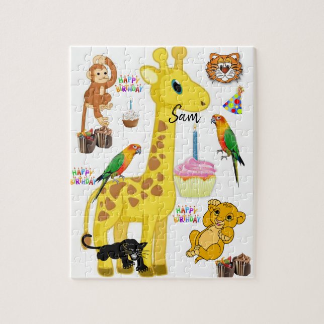 Joyeux anniversaire Jigsaw Puzzle Giraffe (Vertical)