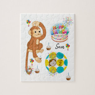 Joyeux Anniversaire Jigsaw Puzzle Singe de deux an