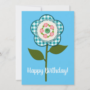 Joyeux Anniversaire ! Jolie Fleur en Tissu Synthét