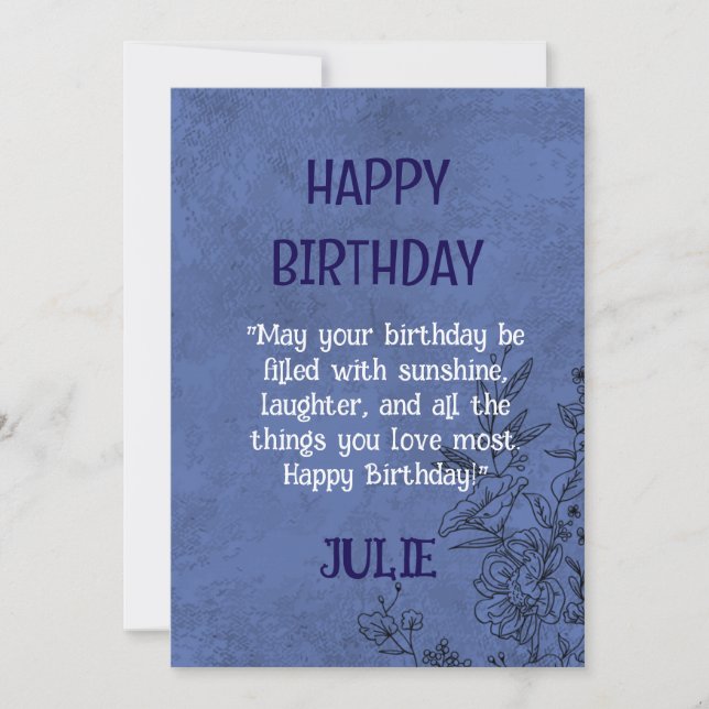 JOYEUX ANNIVERSAIRE JULIE INVITATION (Devant)