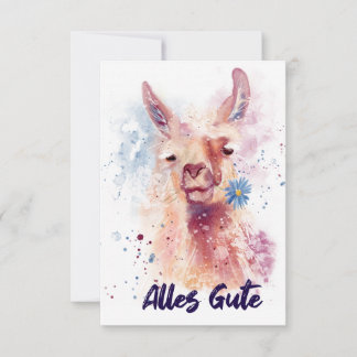 Joyeux anniversaire Lama garde la fleur dans la bo