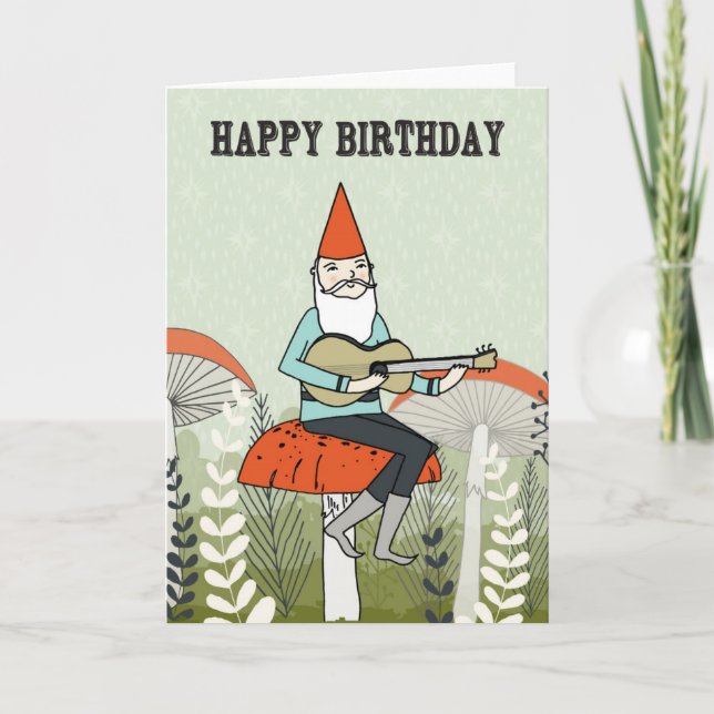 Joyeux anniversaire - le gnome joue la carte de (Devant)