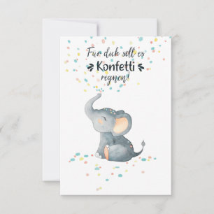 Joyeux anniversaire, l'éléphant se fait des confet