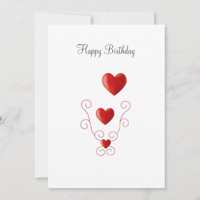 Joyeux Anniversaire Love Hearts Anniversaire (Devant)
