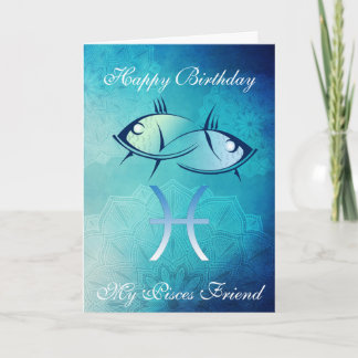Joyeux anniversaire ma carte d'ami de Poissons