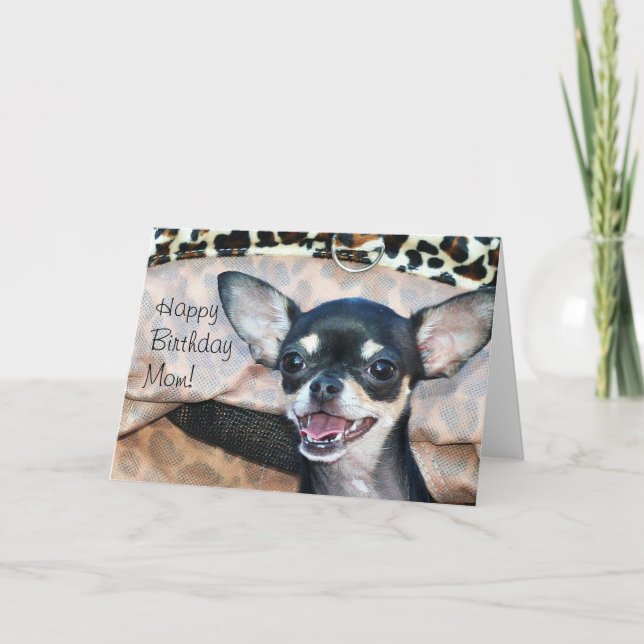 Joyeux anniversaire Maman Chihuahua carte de voeux (Devant)