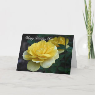 Joyeux anniversaire maman Rose jaune Carte photo