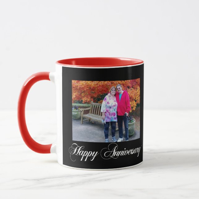 Joyeux anniversaire Mariage Modèle Photo Mugs (Gauche)