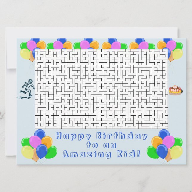 Joyeux anniversaire Maze et ballons Extraordinaire (Devant)