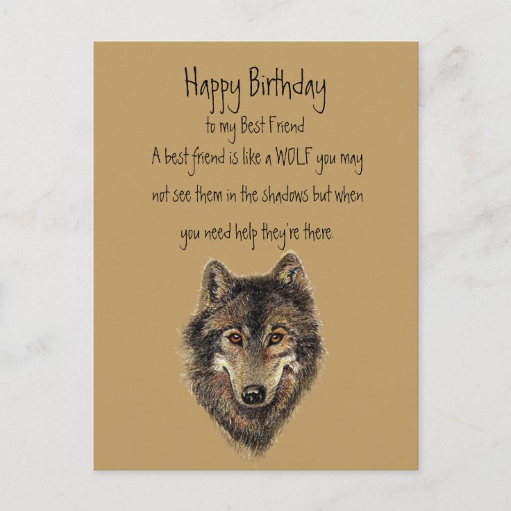 Joyeux Anniversaire Meilleur Loup Ami Carte Loup Zazzle Fr