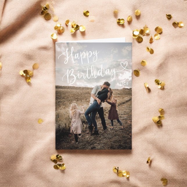 Joyeux anniversaire mignon Script Carte photo de c (Créateur téléchargé)