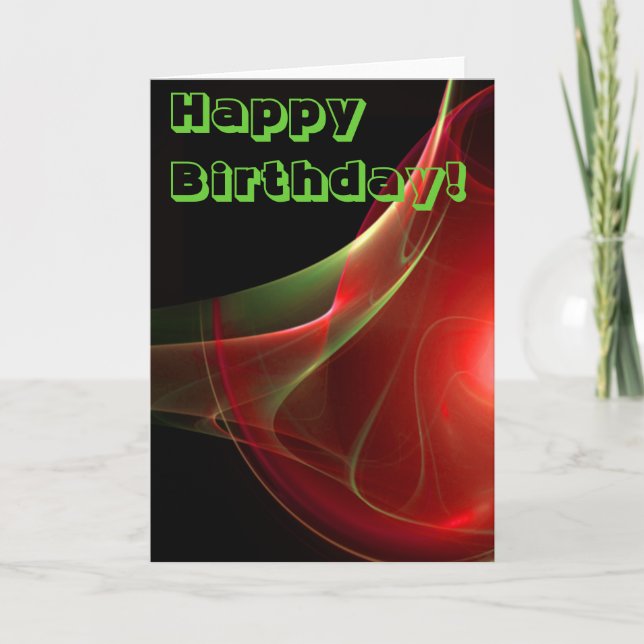 Joyeux Anniversaire  Modèle Abstrait Vierge Rouge  (Devant)