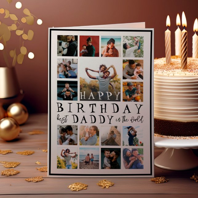 Joyeux anniversaire moderne papa noir & blanc 17 p (Créateur téléchargé)