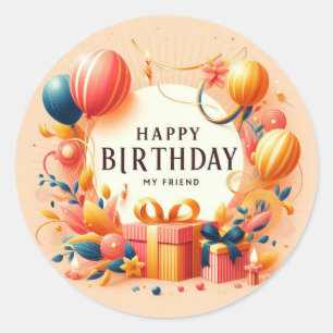 Joyeux anniversaire mon ami autocollant
