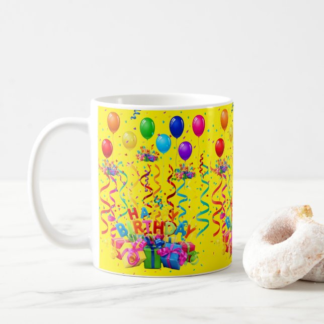 Joyeux Anniversaire Mug (Avec donut)