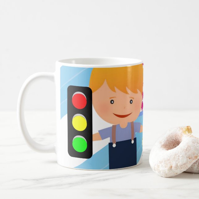 Joyeux Anniversaire Mug Boy Feu de Circulation (Avec donut)