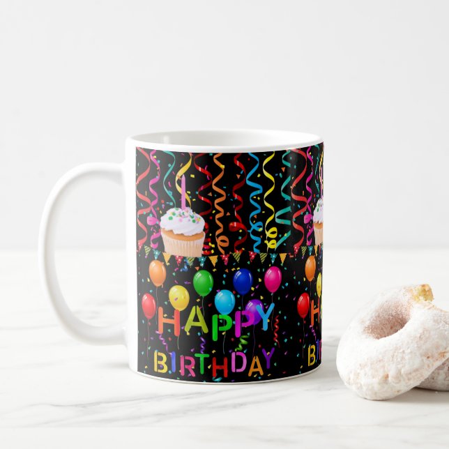 Joyeux anniversaire Mug Cupcake (Avec donut)