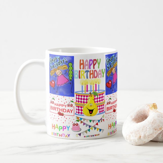 Joyeux Anniversaire Mug Pear (Avec donut)