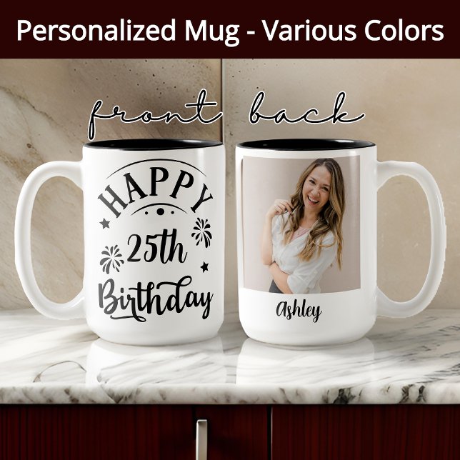 Joyeux Anniversaire Mug personnalisée pour elle ou (happy birthday mug, custom birthday mug, personalized birthday gift, birthday gift for her,)