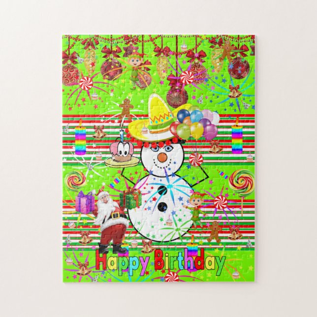 Joyeux Anniversaire Noël Puzzle Santa (Vertical)