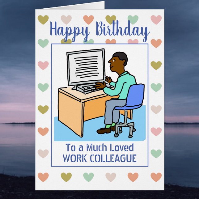 Joyeux Anniversaire noir bureau collègue de travai (Créateur téléchargé)