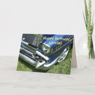 Joyeux anniversaire oncle, carte Blue '57 Chevy dr