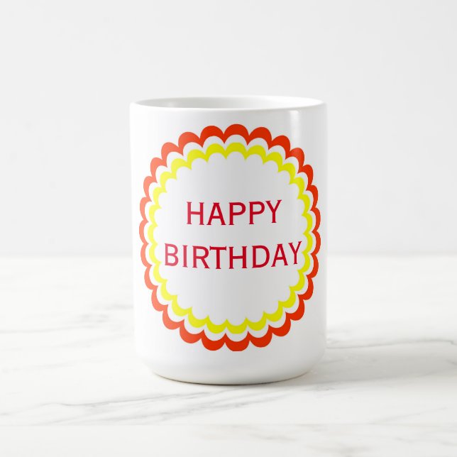Joyeux Anniversaire Orange Mug Jaune (Centre)