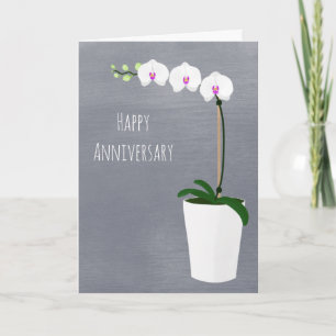 Joyeux anniversaire Orchidées Carte de note Fl