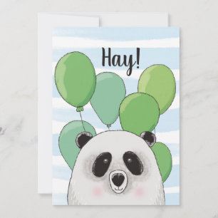 Joyeux anniversaire. Panda mignonne. Animal vert b
