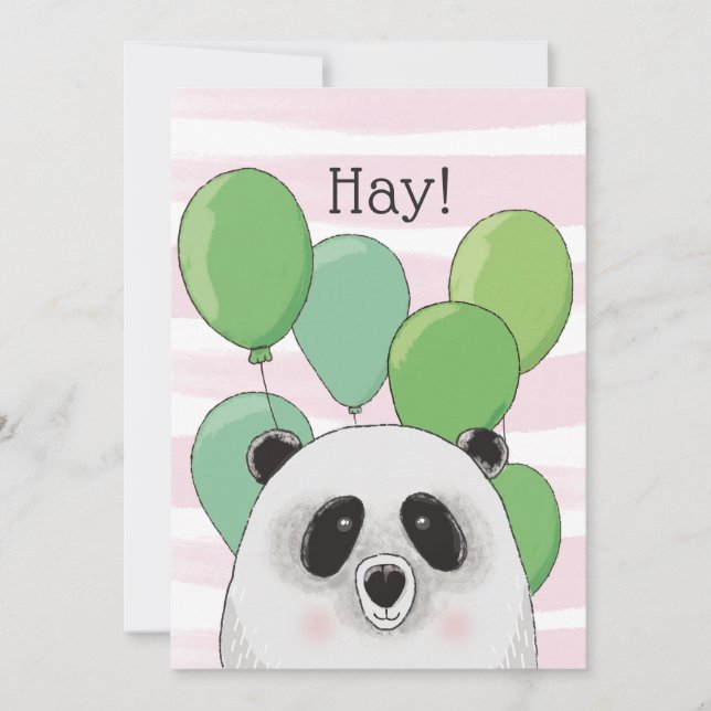 Joyeux anniversaire. Panda mignonne. Carte d'anima (Devant)