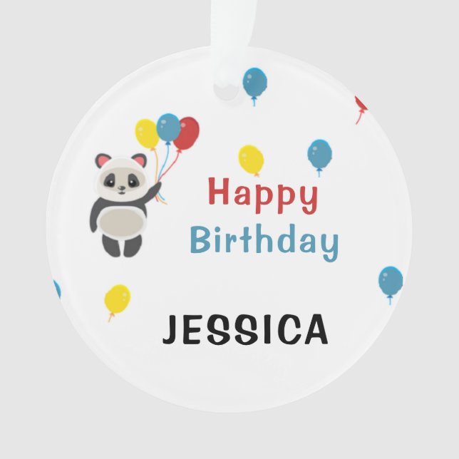 Joyeux anniversaire Panda ours blanc (devant)