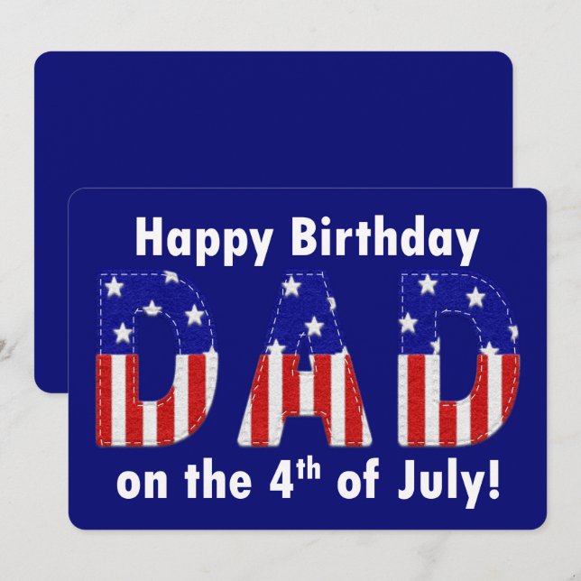 Joyeux anniversaire papa a senti 4 juillet regarde (Devant / Derrière)