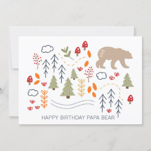 Joyeux anniversaire Papa Bear Camping Carte extéri