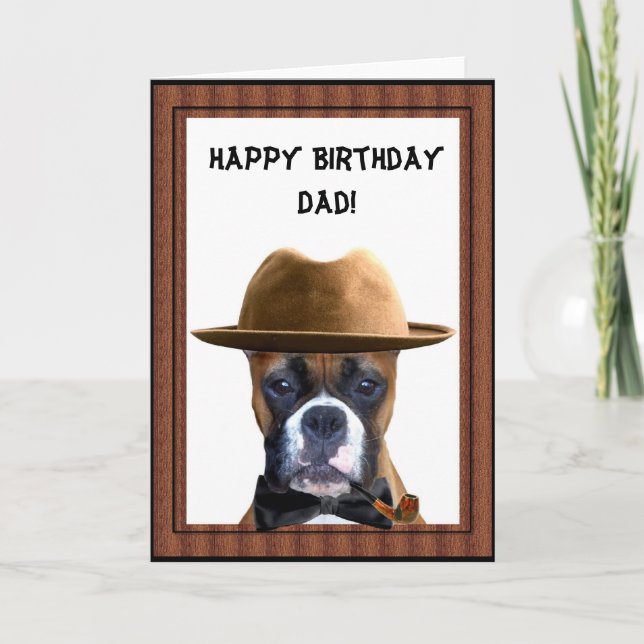 Joyeux anniversaire papa boxer carte de voeux (Devant)