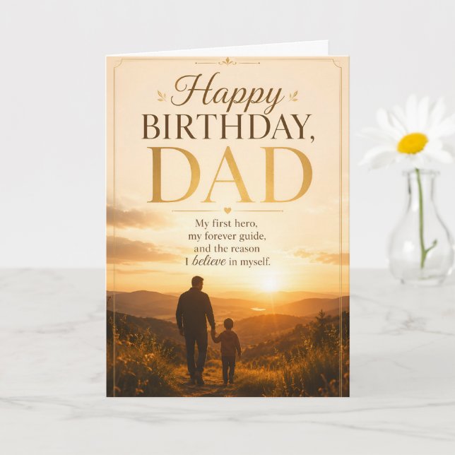 Joyeux Anniversaire Papa Carte | Mon Premier Héros (Petite plante)