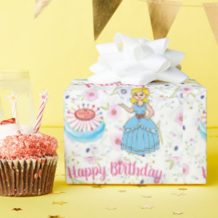 Joyeux Anniversaire Papier Cadeau Princesse