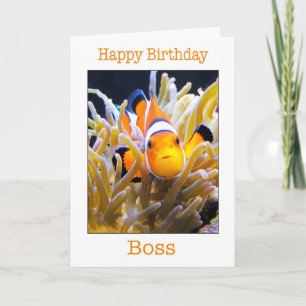 Joyeux Anniversaire Patron Carte Poisson Clown