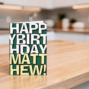 Joyeux Anniversaire Personnalisé avec Nom Carte de