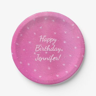 Joyeux Anniversaire Personnalisé Rose Assiette Éto
