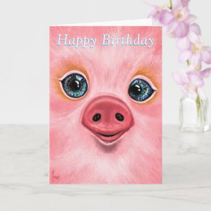 Joyeux Anniversaire - Petite carte bébé Piggy