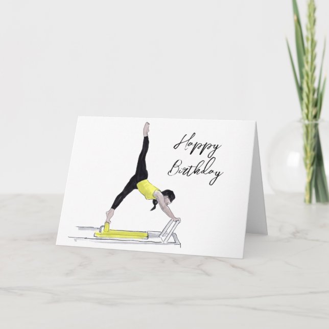 Joyeux anniversaire Pilates carte de réformateur (Devant)