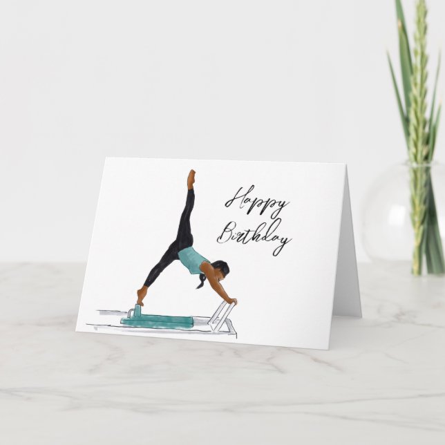Joyeux anniversaire Pilates carte de réformateur (Devant)