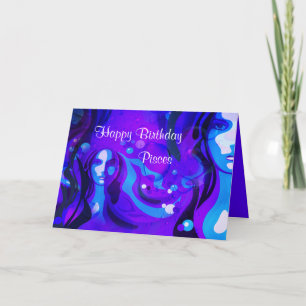 Joyeux Anniversaire Pisces Water Femme Carte de vo