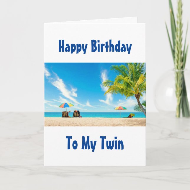 JOYEUX ANNIVERSAIRE PLAGE À MA CARTE DE "JUMELLE" (Devant)