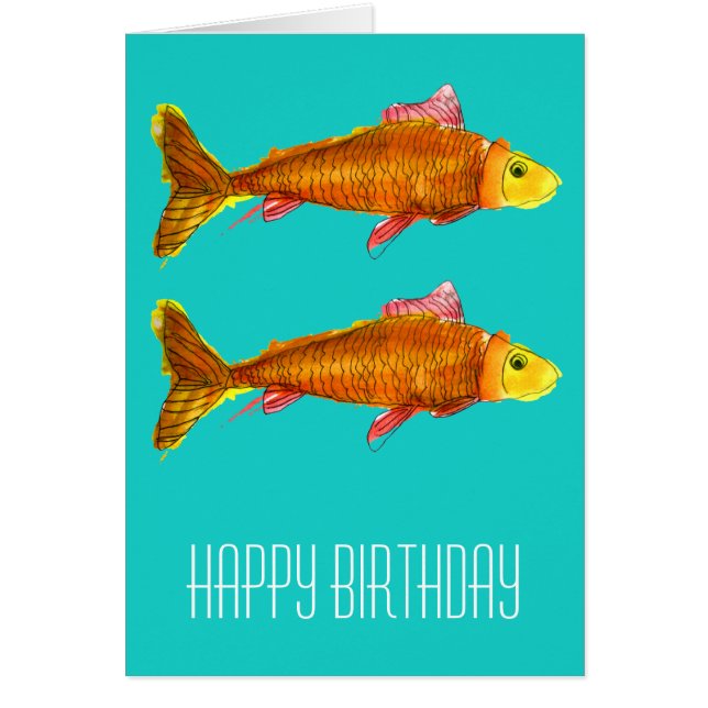 Joyeux anniversaire pop art poisson rouge comète m (Devant)