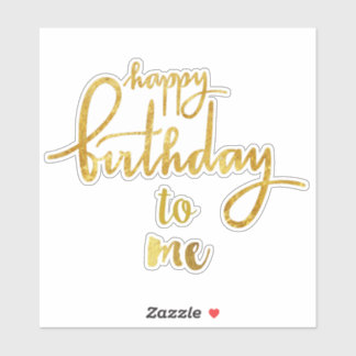 Joyeux Anniversaire Pour Moi Sticker Gold Foil